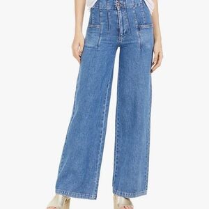We The Free Wide Leg High-Rise Blue Denim Jeans